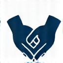 Stylized icon of two hands holding, representing support and care.